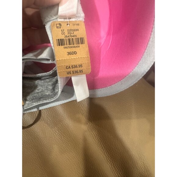 Wear Everywhere Push-Up Bra 36DD Gray & Pink Victorias Secret Adjustable Straps - Picture 3 of 6